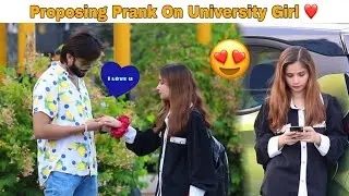 Best Proposing Prank On University Girl | (She's Cute) |@AwaisBhatti28