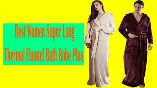 Women Super Long Thermal Flannel Bath Robe Plus Size Cartoon Star Winter Warm Zipper