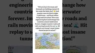 Germany and Denmark&rsquo;s Crazy Sea Tunnel #ytshorts #viral #denmark #germany