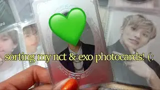 sorting my nct & exo photocards into binders 💟✨
