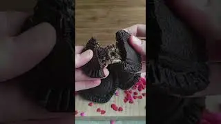 Molded chocolate Valentine Ruffle Heart cookies with caramel center