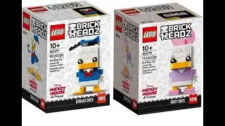 Lego Speed Build Disney Daisy Duck 40476 & Donald Duck 40377 Brickheadz Time Lapse