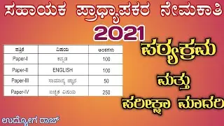 Assistant professor Syllabus in Karnataka/Exam Pattern & Complete Syllabus/KEA 2021/KEA notification