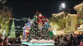 FULL 4K Disneyland Christmas Fantasy Parade | Magical Stunning View of Main Street U.S.A. | 4K 60fps