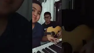 Playing canon in d with piano & guitar 
