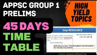 45 Days Time Table : APPSC Group 1 Prelims 2022 #appsc #appscgroup1 #appsc_preparation #exam
