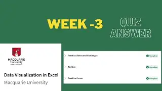 Data Visualization in Excel Macquarie University| Week 3| Quiz answer | Coursera