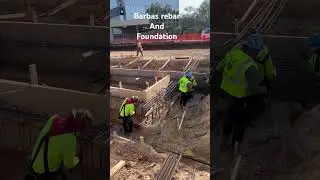 Barbas rebar. Segundo dia amarrando la fundacion del parking garage en dallas tx🙏🏽