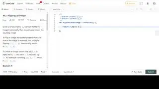 LeetCode 832. Flipping an Image JavaScript Solution: Less Memory Usage Than 100.00%
