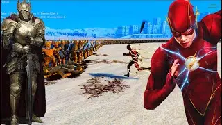 1 SUPER FLASH Vs 5.000 GOLDEN KNIGHTS  - Ultimate Epic Battle Simulator UEBS