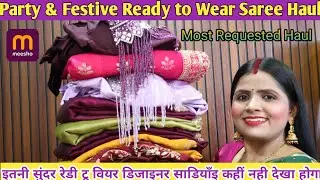 Meesho Huge Ready To Wear Designer Saree Haul For Wedding/Party wear/Festive wear/Meesho haul