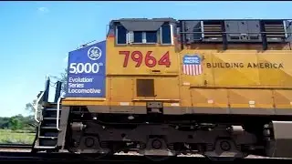 Union Pacific #7964: 5000th GE Evolution Series Locomotive III - Flies by at 60+!