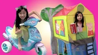 Chloe Pretend Play with Disney Frozen Scooter Ride On Toy with Kaycee Fun TV