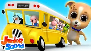 Wheels On The Bus Go Round And Round | Bus Song | Nursery Rhymes | Children Song By junior Squad