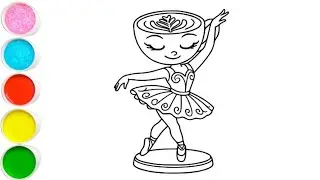 How to Draw Ballerina Cappuccina Drawing, Painting & Coloring for kids in USA | Let's Draw Together 