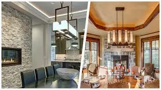 75 Gray Floor Dining Room With A Standard Fireplace Design Ideas You'll Love 🪴