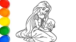 Princess Rapunzel Drawing Painting and Coloring Pages, Disney Princess Rapunzel Drawing Easy