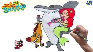 zig and Sharko Drawing || How to Draw Zig and Sharko all Characters Step by Step