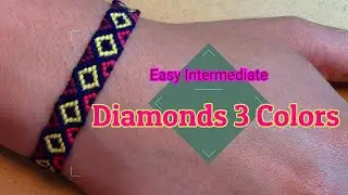 Friendship Bracelet: Diamonds 3 Colors (easy intermediate)