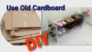 DIY How to make shoe stand using waste cardboard/How to use waste cardboard