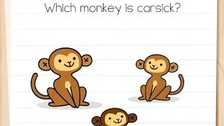 Brain Test Level 46 which monkey is carsick