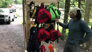 Wood PFD and Paddle Storage Rack