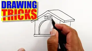How to draw a dog house step by step easy | Dog House Drawing | Animal House Drawing | Kennel