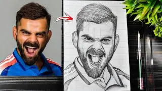 Virat kohli Drawing, How To Draw Virat Kohli Pencil Sketch, विराट कोहली को चित्र कैसे बनाए, ODI 2025