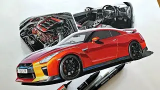 Drawing a Nissan GTR like a pro :)