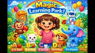 Magic Learning Park 🌈 | ABC Story for Kids ✨ | A to E Alphabet Adventure with Lily