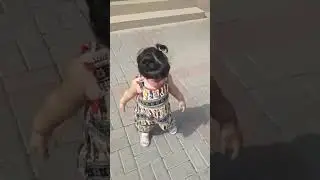 Cute little girl scared of her own shadow