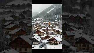 Ideal winter location. #snow #winter #village #ski #skitown #architecture #aiarchitecture #airender