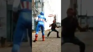Captain America SMACKS Down Street Thug with Shield #captainamerica #marvelmoviememes #80snewwave