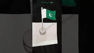 3D Pakistan 🇵🇰 flag illusion #4   #short #ytshortvideo #pakistan #flag #3d