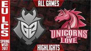 G2 vs Unicorns of Love All Games - EU LCS W4D3 Spring 2017 - G2 vs UOL All Games