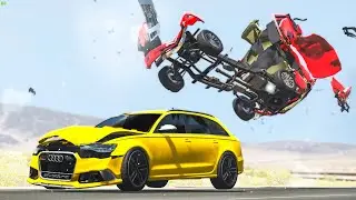 High Speed Traffic Close Calls & Crashes #32 - BeamNG Drive