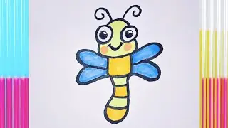 Cute Dragonfly Drawing for Kids | Easy Step by Step Insect Drawing ❤️