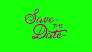 Save The Date Invitation Calligraphy Text Animation on Green Screen Background | 4K | FREE TO USE