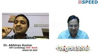 AIIMS SS DM 2021, SPEED TOPPER, Dr. Abhinav Kumar, 19th Rank - DM Cardiology