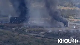 Air 11 captures moment structure collapses in massive fire at decommissioned power plant