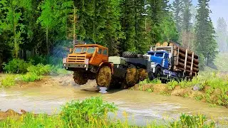 Watch This Mega Truck Carry a Massive Load Wood's! MudRunner Extreme Rescue Episode 20