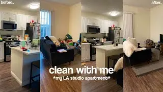 CLEAN WITH ME 2023 | speed cleaning my messy LA studio apartment ..