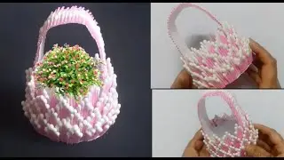 How To Reuse Waste Cotton Buds || DIY Ear Buds  Basket  || Best Out Of Waste