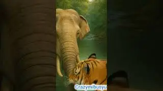 elephant vs tiger #elephant #animals #bigcats #ai #aivideo