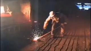 Probenahme am Siemens-Martin-Ofen X, November 1993