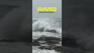🚨 Cyclone Montha effect at Vizag Beach 🏖️ #vizag #kakinada #vizagbeach