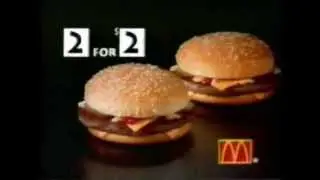 1992 McDonald's 2 for $2 Quarter Pounder commercial