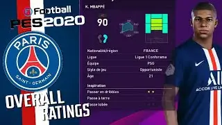 PES 2020 PSG OFFICIAL Players Overall Ratings