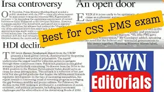 Dawn Editorials-1.Irsa Controversy || 2. An open door || 3.HDI Decline |Vocab, Synonyms & Antonyms