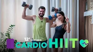 CARDIO HIIT em casa pra queimar muitas calorias 🔥  só 12 minutos- Carol Borba